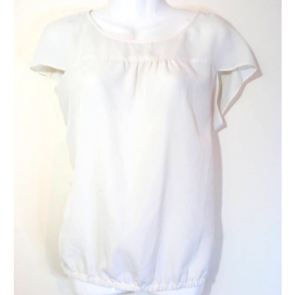 LOFT Tops - LOFT Women's Petite Size Small White Cap Sleeve Top Work Casual